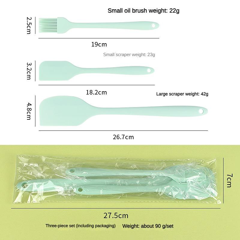 3-piece Spot Integrated Silicone Spatula Oil Brush 3-piece Set Baking Cream Spatula Single Cake Scraper Baking Tool