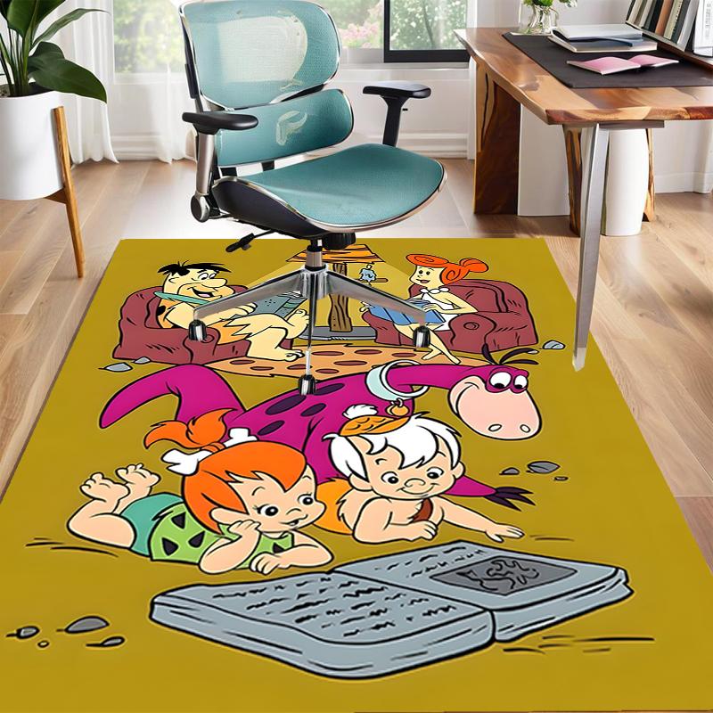 1pc Flintstone Design Area Rug - Non-Slip, Soft & Cozy Floor Mat for Living Room, Bedroom, Office - Indoor/Outdoor Decorative Carpet