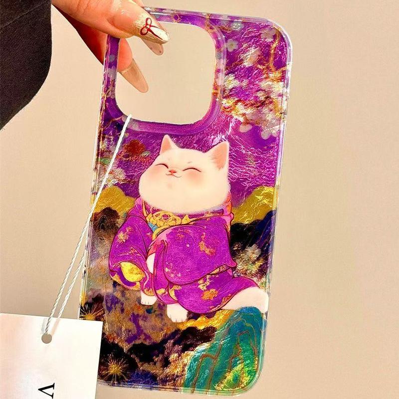 Cat in Traditional Dress with Gold Accents,Funda Phone Case For iPhone 17 Air 16 15 13 12 11 ProMax Pro Plus, Anti-Fall Cover