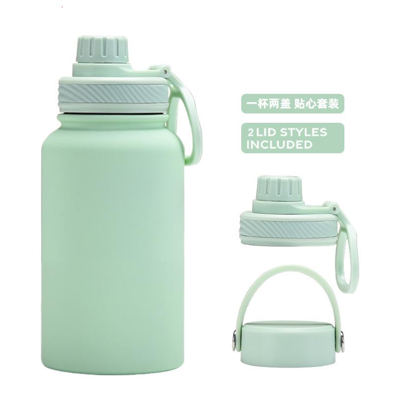 Ein Becher mit Doppelwand 650 ml Edelstahl Thermosbecher Große Kapazität Wasserbecher Tragbar Outdoor Doppelwandig Trinkflasche Sportkessel