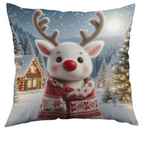 

Новая Рождественская Наволочка с Принтом Рождественский Лось Домашнее Украшение Дивана Наволочка Прикроватная Подушка 45*45cm