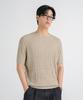 LEMAIN SECOND Oversized Washable Crew Neck Cable Short Sleeve Knit [Beige]