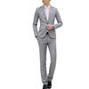 2 Teile/satz Männer Frühling Herbst Einfarbig Business Anzug Revers Langarm Taschen Single Button Blazer Mid-rise Slim fit Lange Hosen Set