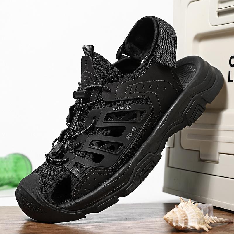 Large Size Sandals 2025 Summer New Breathable Mesh Men's Shoes Bag Head Beach Shoes European and American Outdoor 45 46