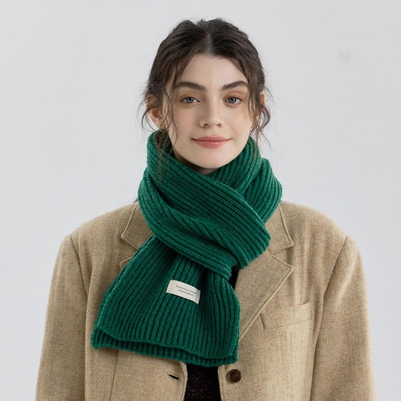 Minimalist Solid Color Knit Scarf Women Men Winter Warm Lightweight Unisex Neck Warmer Fashionable Everyday Accessory