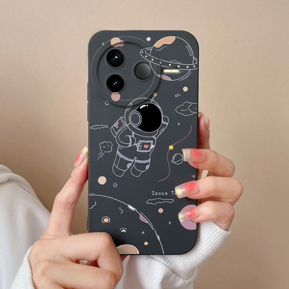 Case For POCO F7 Pro Ultra Pretty Flowers Soft Smooth Liquid Silicone Upgrade Lens Protection Shockproof Back Cover For Girls