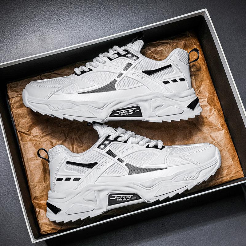 Nové venkovní módní odpružené běžecké boty pánské prodyšné síťované boty lehké všestranné sportovní boty