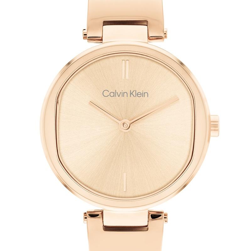 CALVIN KLEIN quartz movement women's watch Swiss watch 30mm*30mm*7.1mm gold dial stainless steel case 25200308