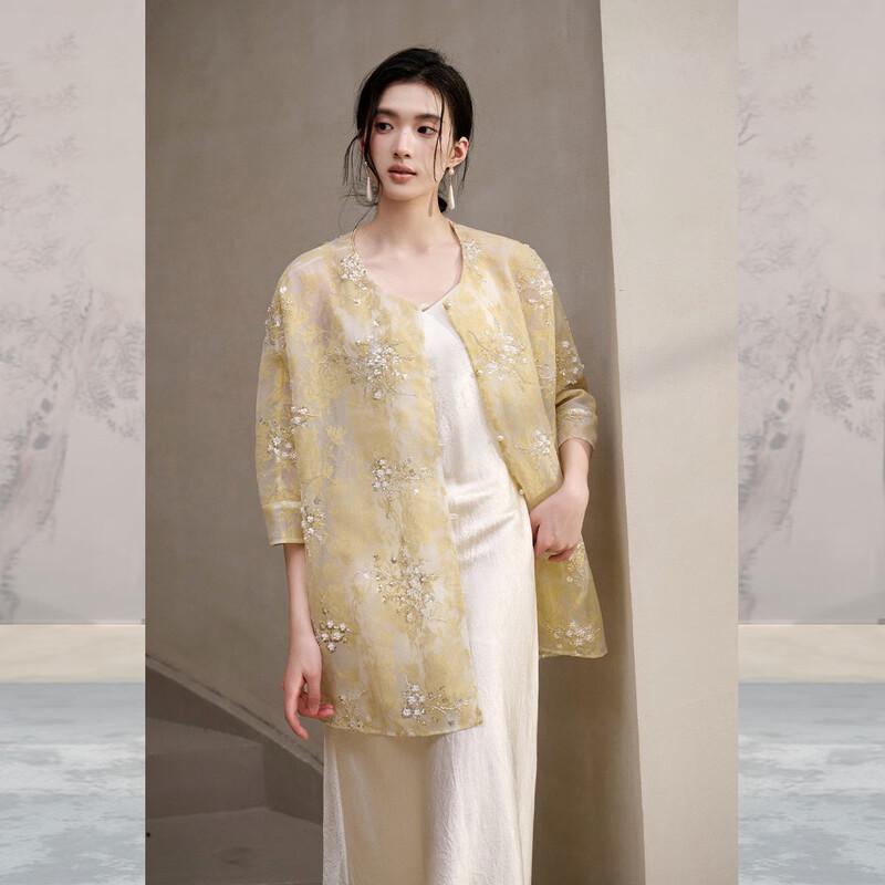 

JK&JS 2025 Women s New Chinese Style Lace Sequin Embroidered Shirt M