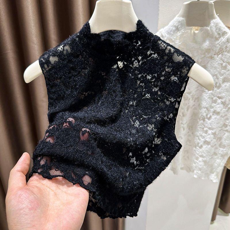 Brushed Lace Sleeveless Vest Women's Spring and Autumn Fake Collar New Inner Layering Shirt