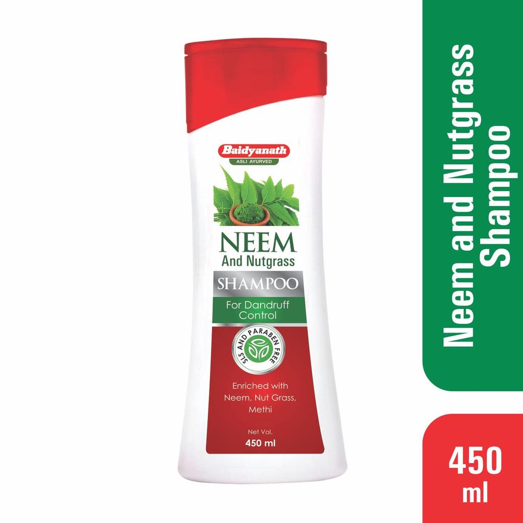 Baidyanath Asli Ayurved Neem And Nutgrass Shampoo 450 ML Pack Of 1 For Soft, Shiny, Nourished Hair