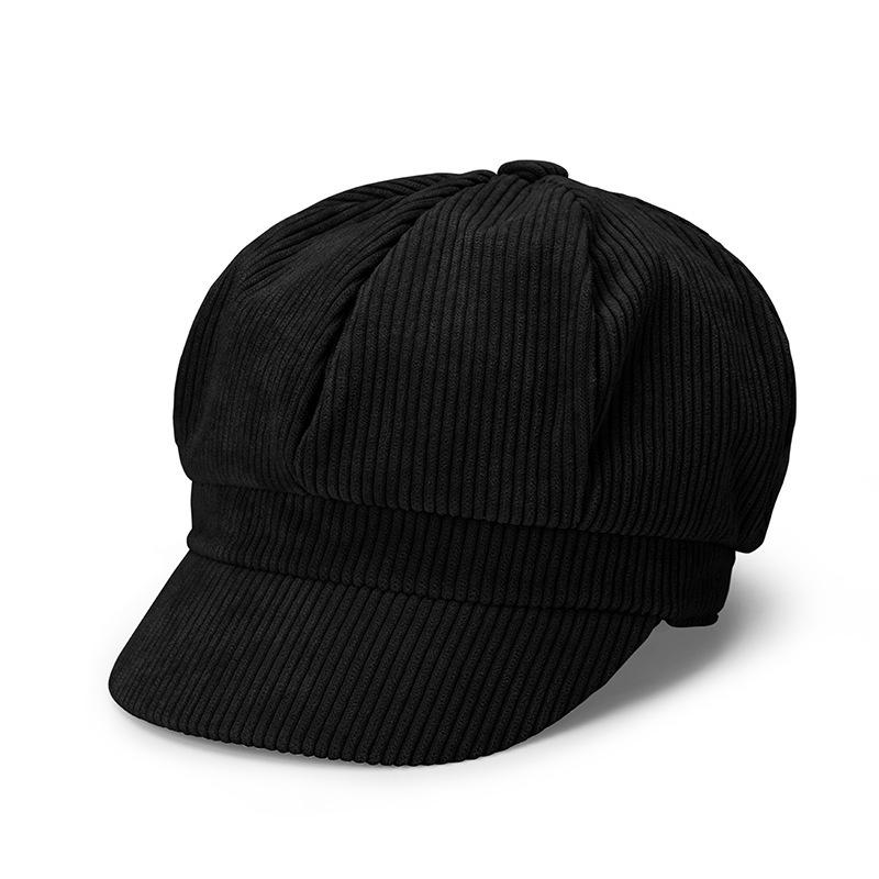 Women Retro 8 Panels Corduroy-Newsboy-Caps with Brim-Vintage Preppy Fall Winter Cute Ivy Newsboy Gatsby Cabbie Painter Beret Hat