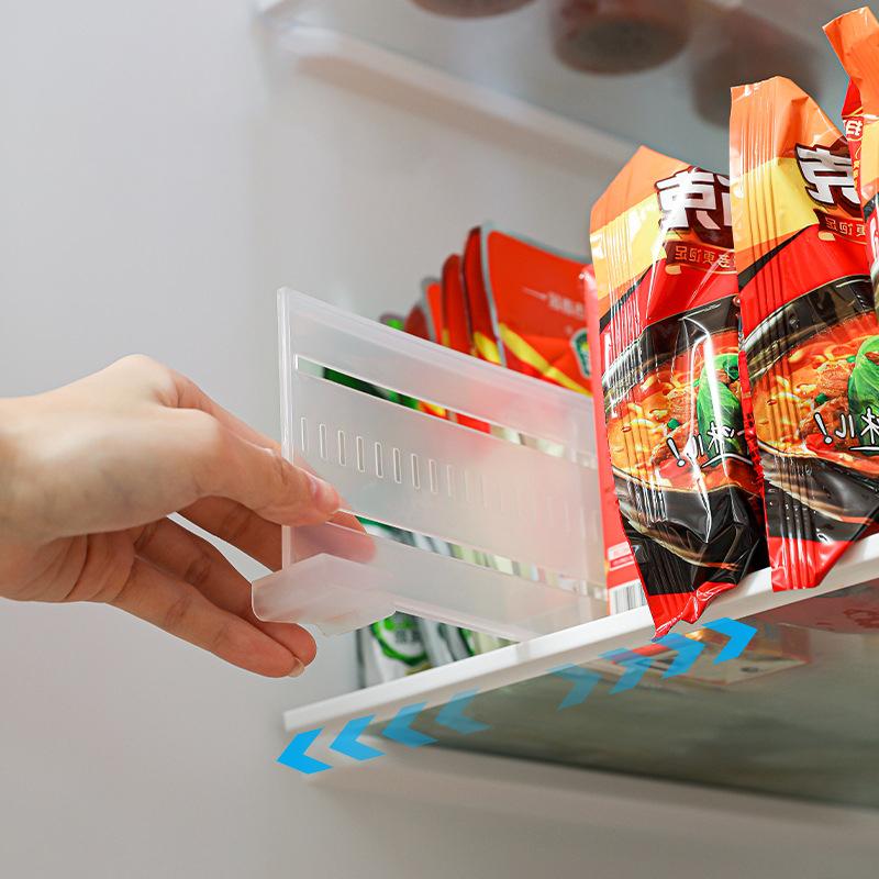 2/4pcs Retractable Refrigerator Partition Board Adjustable Clasp Design Splint Classified Storage Boards Refrigerator Organizer
