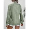Women's Shirt Autumn Commuting Style Fashion Lapel Blouses Striped Loose Long Sleeved Shirt Women