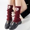 Bow Mid-Calf Sock Red Color Hosiery New Pile Sock  Autumn and Winter