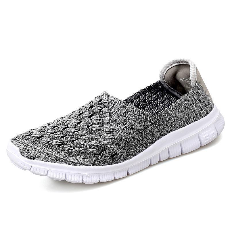 Summer mesh breathable hollow sandals lightweight flat-soled mother shoes couple casual one-pedal cloth shoes woven women's shoes