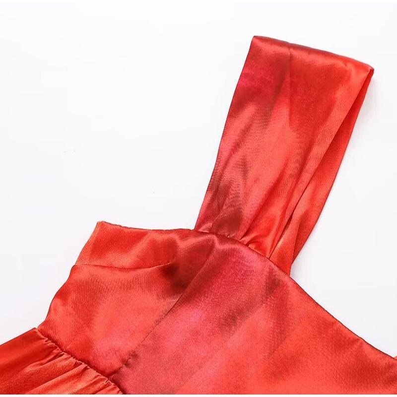 Женское платье-слинг с принтом и бантом — фото 11