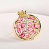 SKEDS New Fashion Rhinestone Pomegranate Brooch Women's Elegant Temperament Fruit Corsage Designed Pin Clothing Suit Accessory