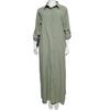 Women Summer Maxi Dress Loose Turn Down Collar Long Sleeves OL Cardigan Commute Daily Wear Pure Color Single Breasted Long Dress