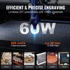 CO2 Laser Cutting Engraving Machine - Compact Type - Worktable Size 40x60 Cm - Power 60 Watts