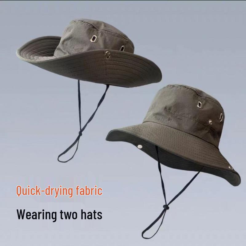 Fisherman Sun Protection Embroidered Outdoor Cowboy Hat for Camping and Mountaineering
