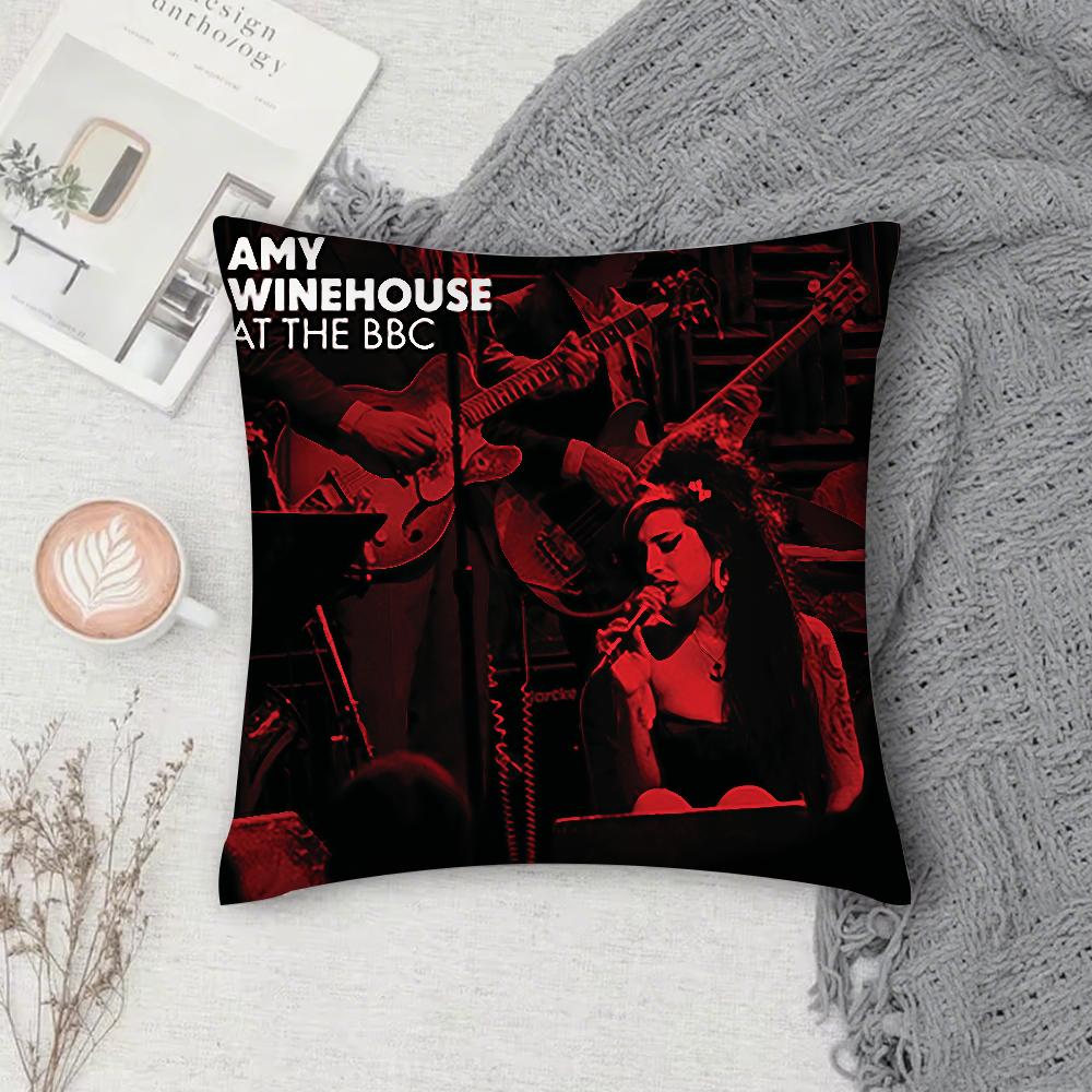 Singer Amy Winehouse Pillow Case Square DoubleSided Printing Sofa Cushion Cover Pillowcase Bedroom Bedside