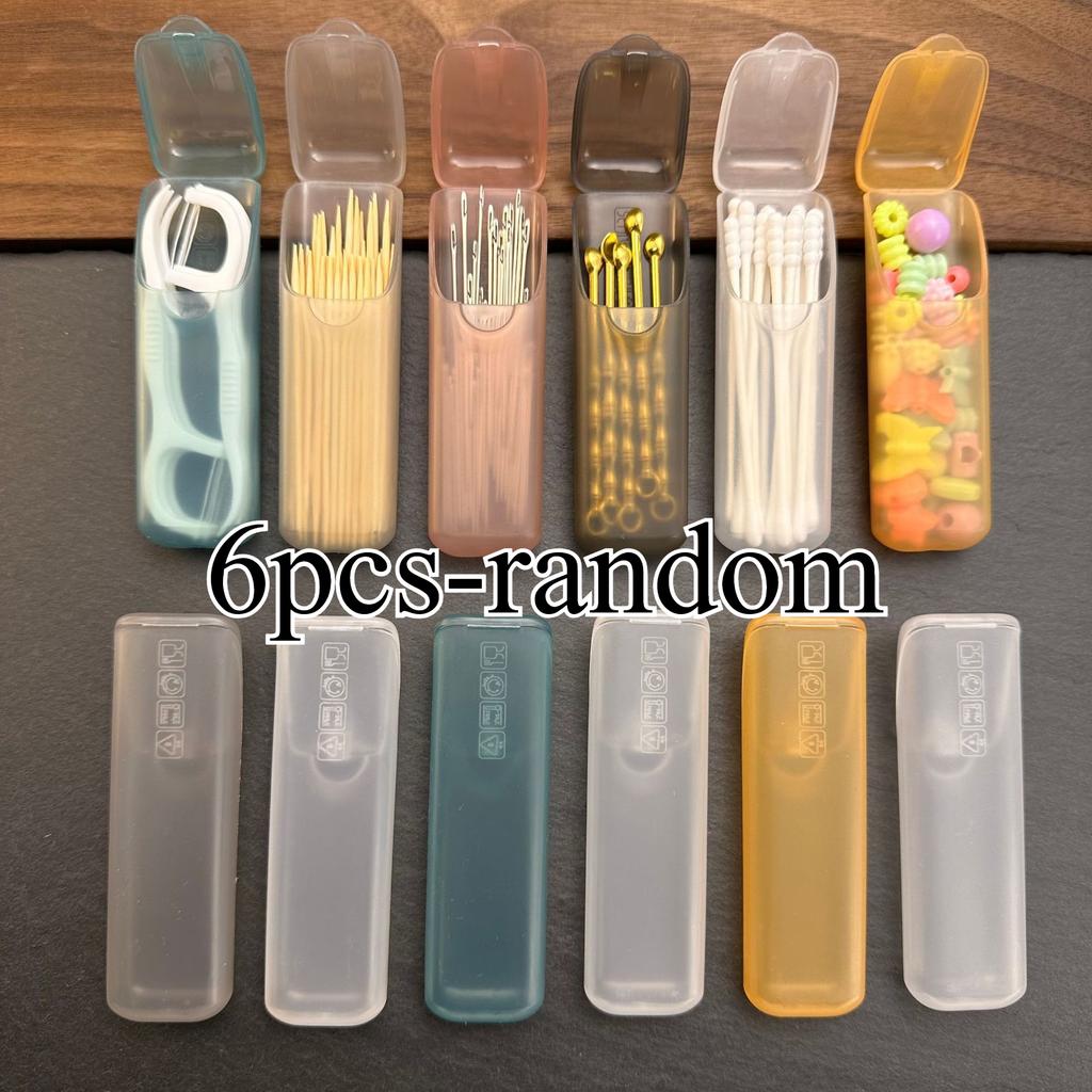 4 mini storage boxes, portable toothpick box, small parts organizing box for toothpicks, dental floss, jewelry, random colors