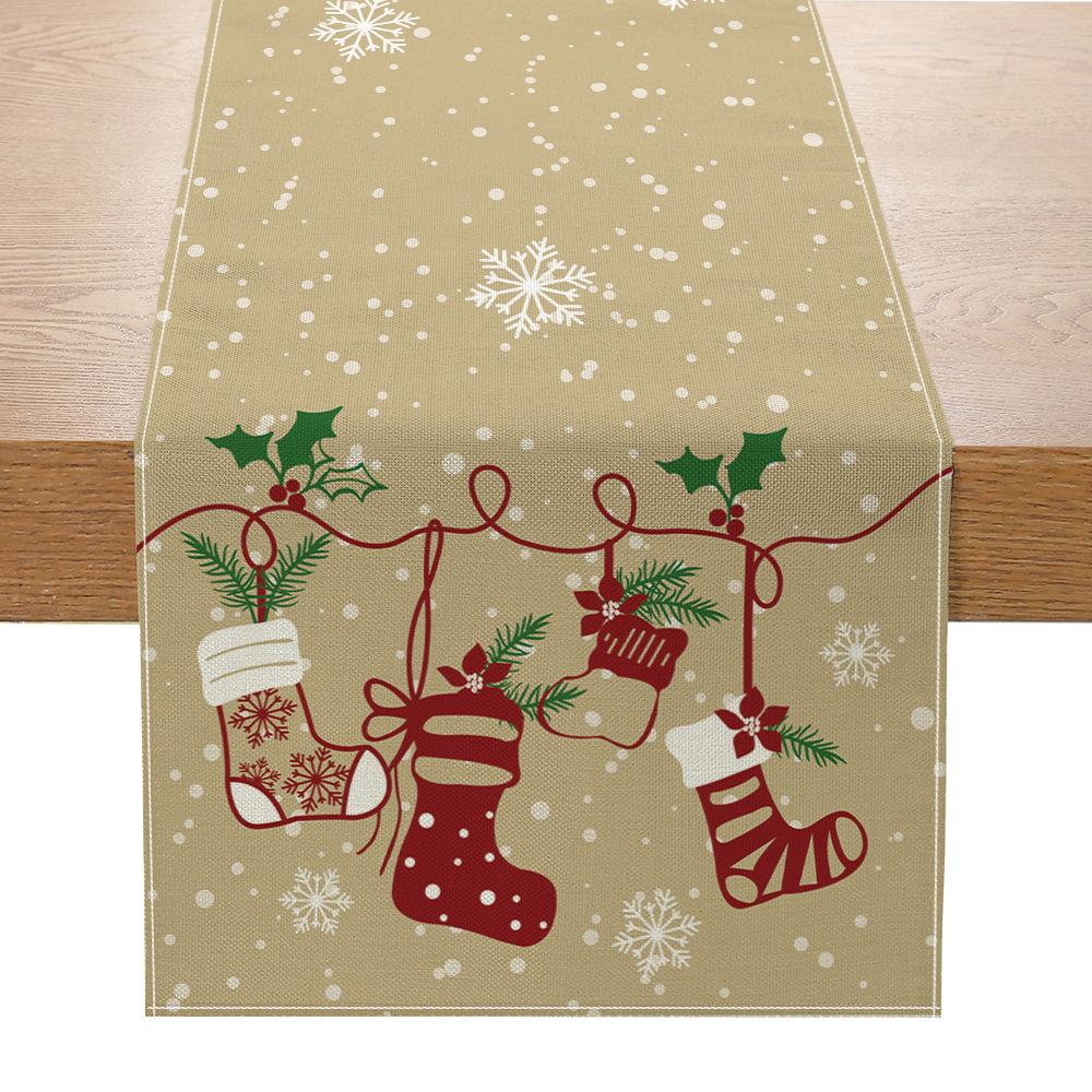 Christmas Printed Table Flag Linen Decorative Kitchen Table Small Tablecloth Festive Tablecloth