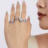 Silver universal ring with blue butterflies, silver 925