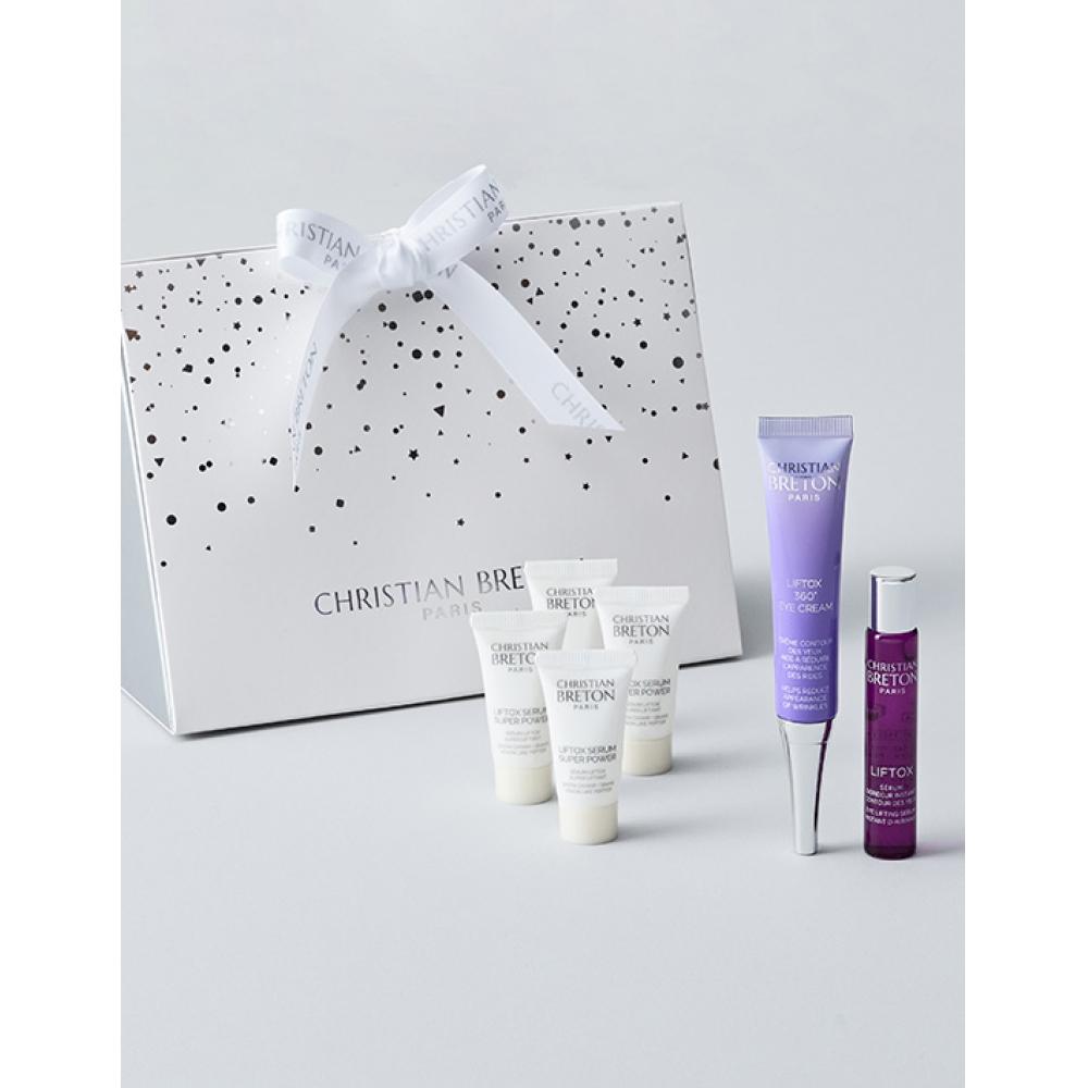 Кристиан Бретон Крем для глаз 360 градусов 15 мл + Сыворотка для глаз Liftox 10 мл + Сыворотка для лица Liftox Super Power 3 мл 4 шт + подарочная коробка