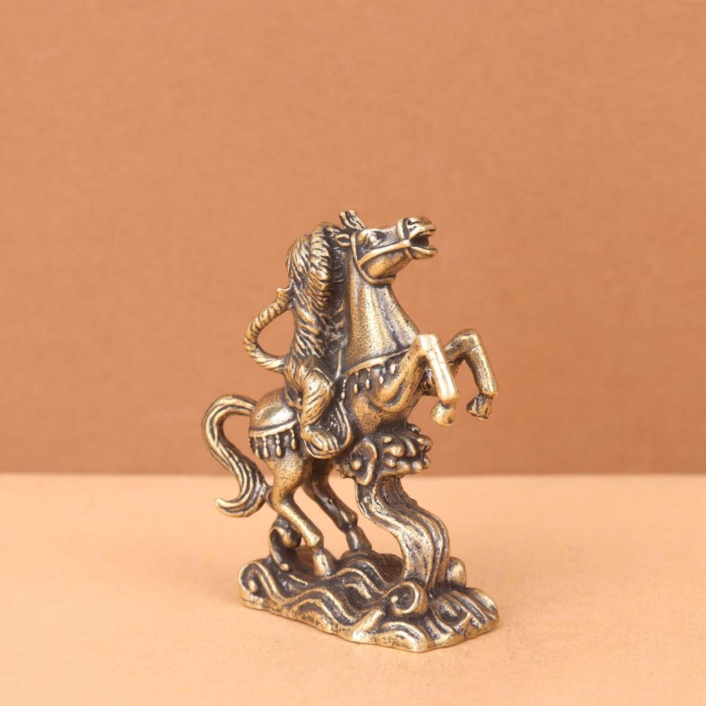 Retro Solid Brass Horse Tea Pet Decoration Ornaments for Home or Desk.