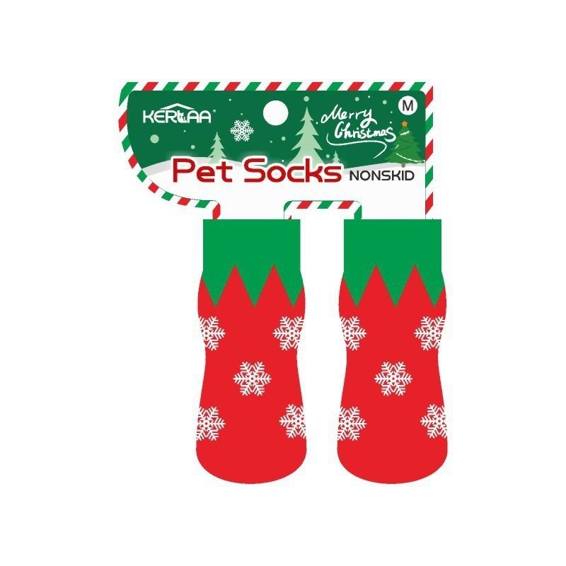 Christmas Dog Socks Elk Snowman Small and Medium Dogs Pet Socks Non-slip Foot Cover Christmas Supplies Pet Products