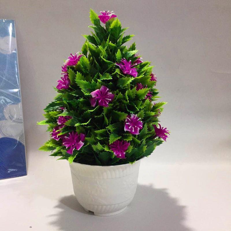 Künstlicher grüner Pflanzentopf mit 26 Kirschblüten für Schreibtisch im Büro und Wohnzimmer