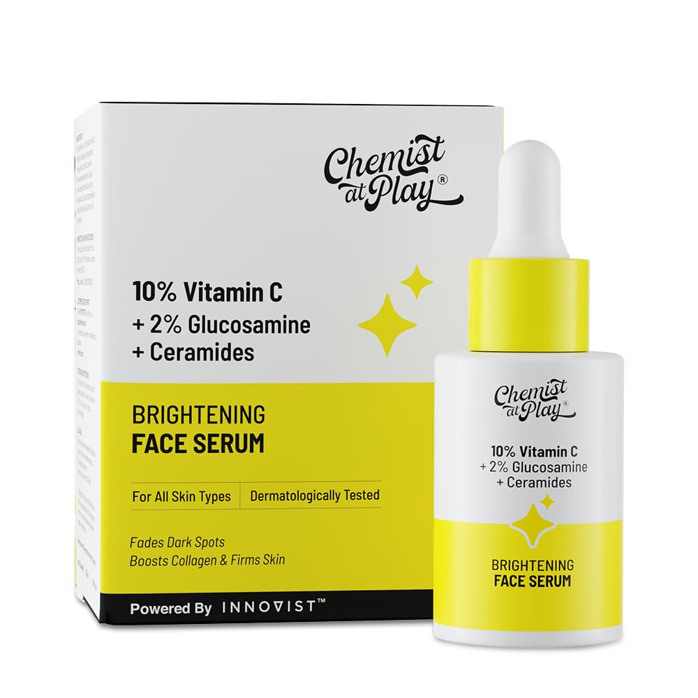 Chemist At Play 10% Vitamin C Serum for Glowing Skin | Pigmentation & Dark Spots | Skin Brightening Face Serum | With Ethyl Ascorbic Acid, Lactic A