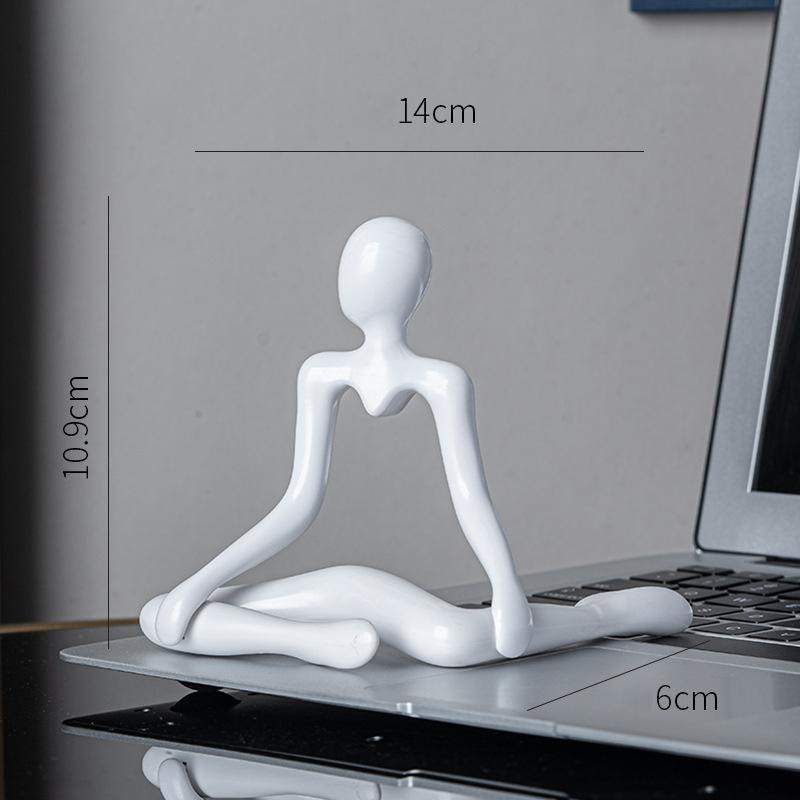 11cm Creative Plastic Abstract Figures Ornament Sculpture Study Room Statue Home Office Accessories Decoration Gift