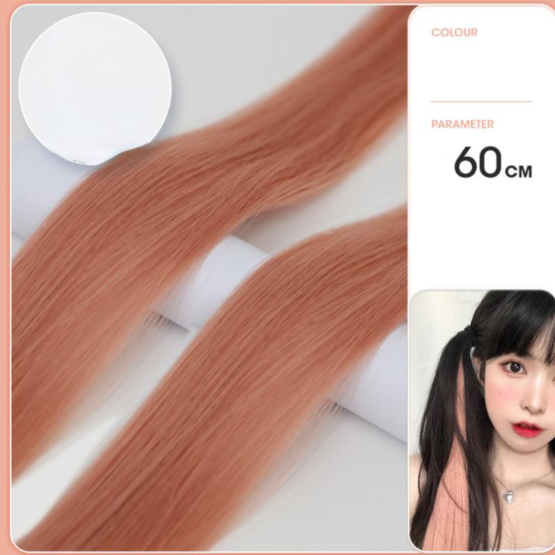 Gradiente invisível sem emenda natural cabelo de uma peça pendurado orelhas tingimento sintético peruca para cor cabelo longo destacando
