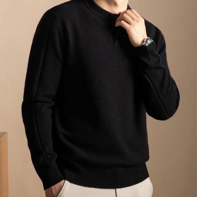 Hengyuanxiang Men's Crew Neck Wool Blend Sweater 88325