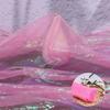 100x140cm Rainbow Laser Yarn Fabric Wrinkled High-Density Organza Fabric Texture Designer Illusion Color Iridescent Organza
