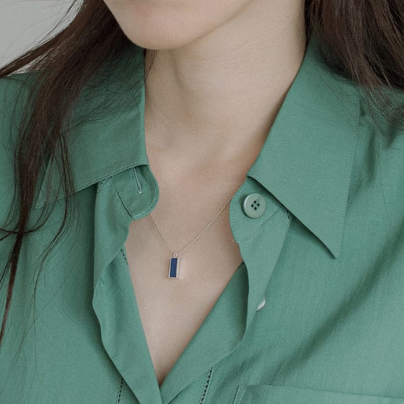Pinaf Rectangle Necklace _blue