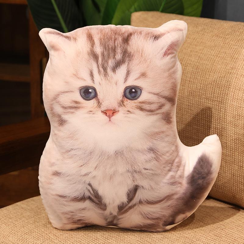 Plüsch Lebensechte Tiere Kissen Spielzeug Gefülltes Kissen Kissen für Sofa Kawaii Heimdekoration Spielzeug für Mädchen Katzen Hunde Kissen Echtes Spielzeug