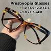 New Fashion Cat-Eye Anti-Blue Light Presbyopia Glasses Unisex Large-Frame Spring-Arm Reading Eyewear Diopter +1.0 To +4.0
