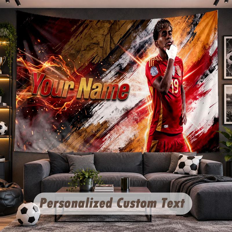 Wall Hanging Tapestry Custom NameLamine Yamal Pattern Personalized Printed Fabric Wall Decor