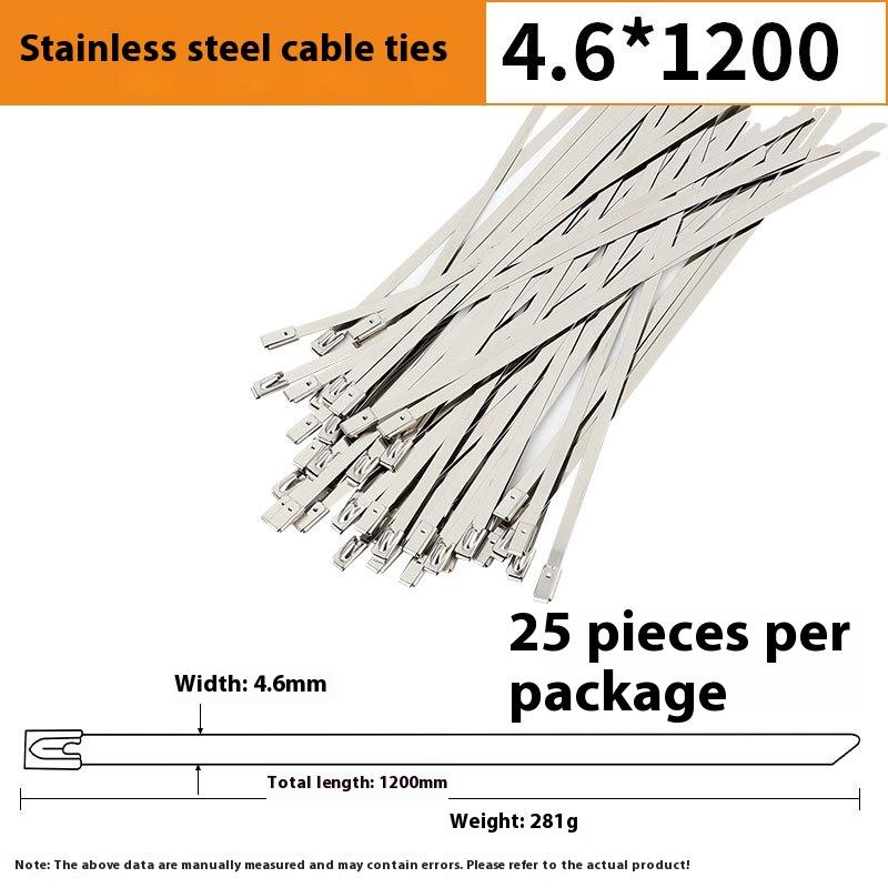 201 Edelstahl Kabelbinder Selbstverriegelnder Metallkabelbinder Kabelband 4,6*200 Kabelbinder Stahlband