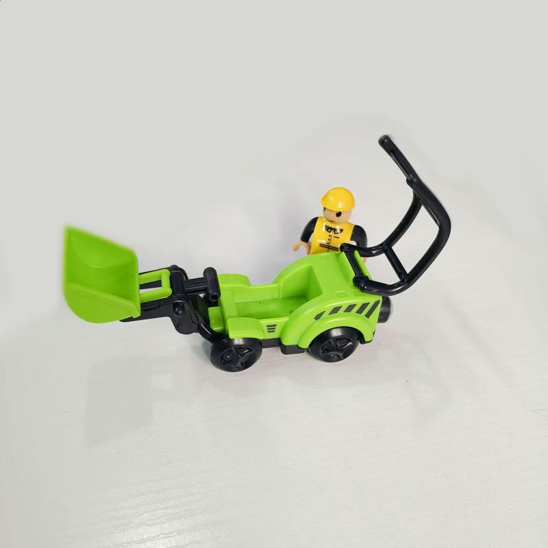 Plastic Inertial Police Car Engineering Vehicle Trailer Compatible with Wooden Thomas Train Track Toy