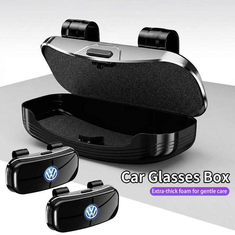 Hub Caps Car Sunglass Holder Case Glasses Clip Sun Visor Organizer Accessories For Volkswagen VW Golf 4 6 7 GTI Tiguan Passat B5