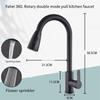 Kitchen Faucets Brushed Nickel Pull Out Kitchen Sink Water Tap Deck Mounted Mixer Stream Sprayer Head Hot Cold Taps Sliver