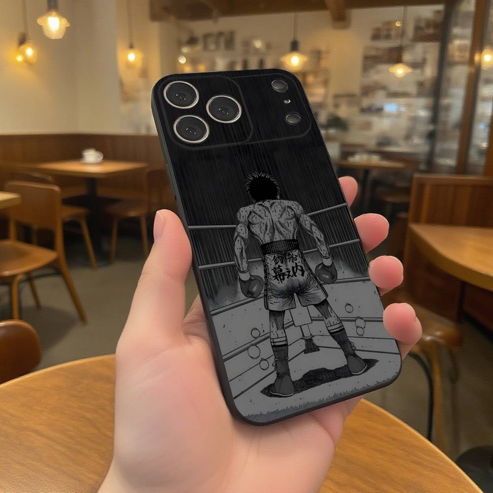 Boxing H-Hajime no Ippo Phone Case For iPhone 17,16,15,14,13,12,11,Pro,XS,Max,XR,Plus,E,SE4,Mini Black Soft Cover