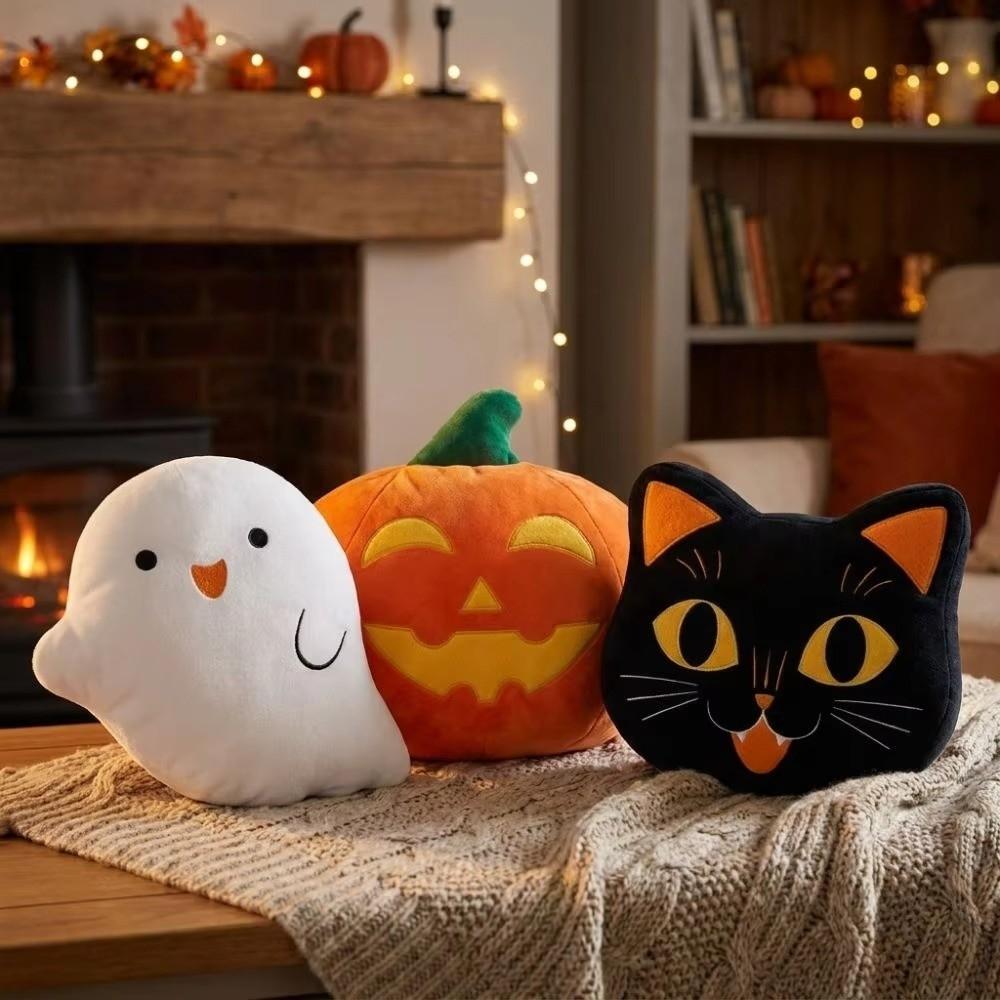 Super Soft Ghost Shaped Pillow PP Cotton Filling Waist Pillow Cute Black Cat Pillow