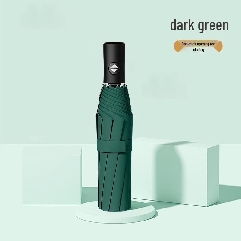 24-ribbers automatisk stormbestandig sammenleggbar paraply for sol og regn