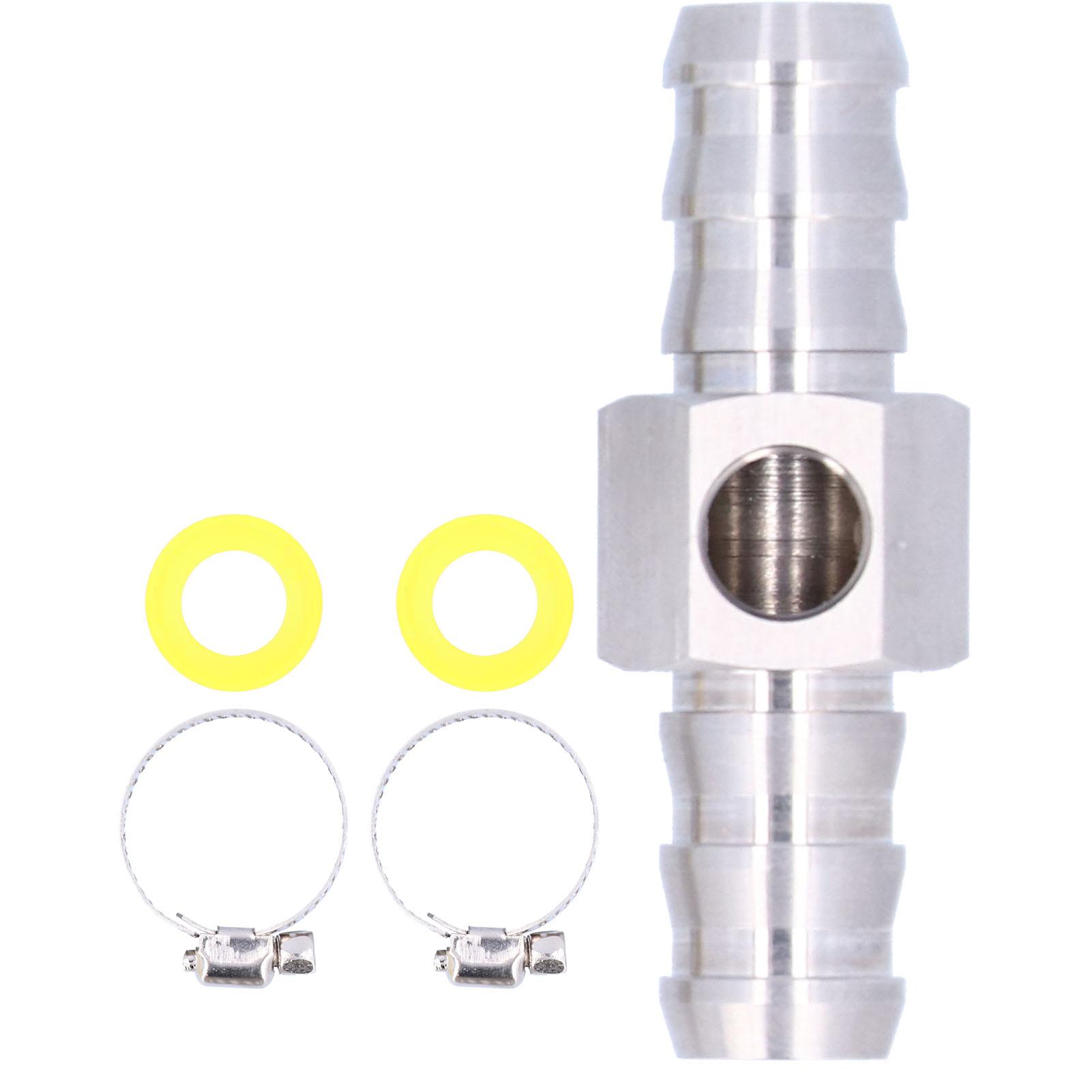 

12in Fuel Line TFitting 1827 NPT Port Fuel Pressure Gauge Sensor Adapter Stainless Steel